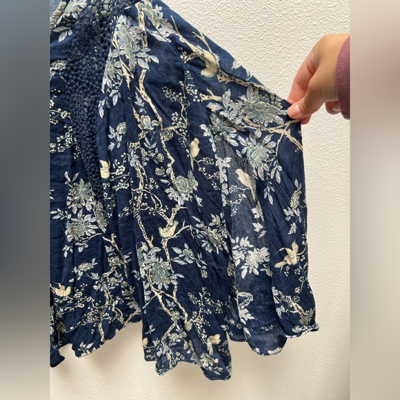 Denim & Supply Ralph Lauren Navy Floral Bell Sleeves Blouse - Picture 5 of 6